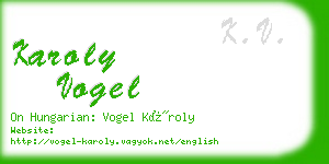 karoly vogel business card